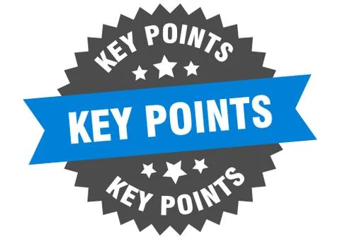 Key points round isolated ribbon label. key points sign Stock Illustration