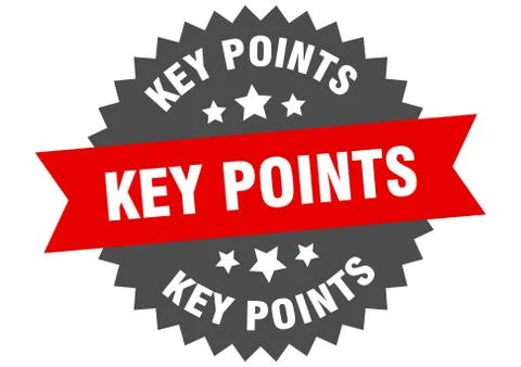 Key points round isolated ribbon label. key points sign Stock Illustration