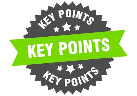 Key points round isolated ribbon label. key points sign Stock Illustration