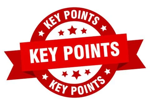 Key points round ribbon isolated label. key points sign Stock Illustration