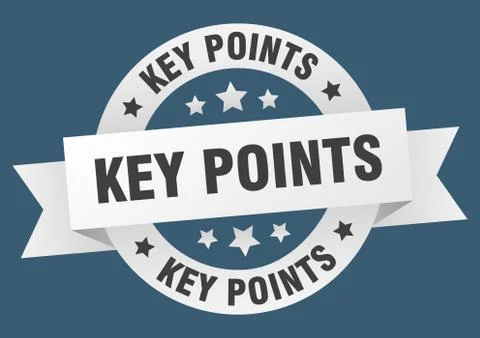 Key points round ribbon isolated label. key points sign Stock Illustration
