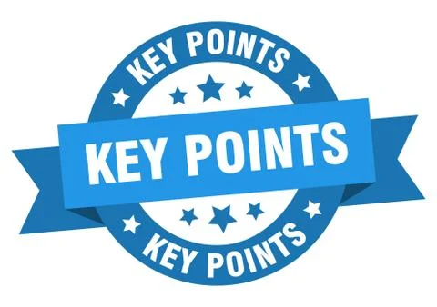 Key points round ribbon isolated label. key points sign Stock Illustration