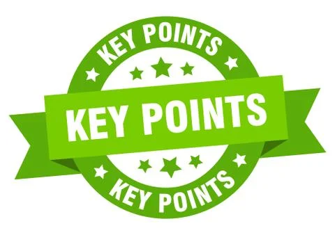 Key points round ribbon isolated label. key points sign Stock Illustration