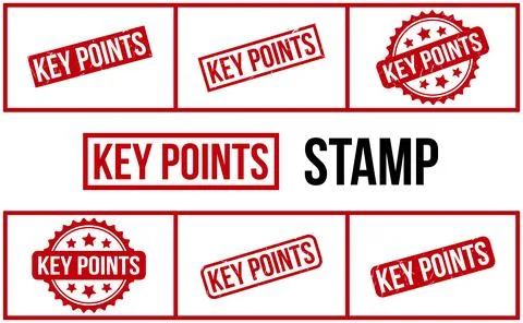 Key Points Rubber Stamp Set Vector Stock Illustration