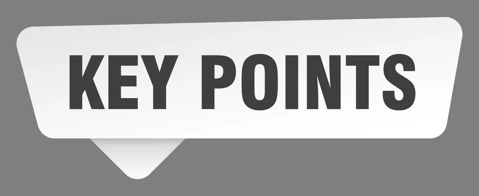 Key points sign. key points white sticker isolated on gray background Stock Illustration