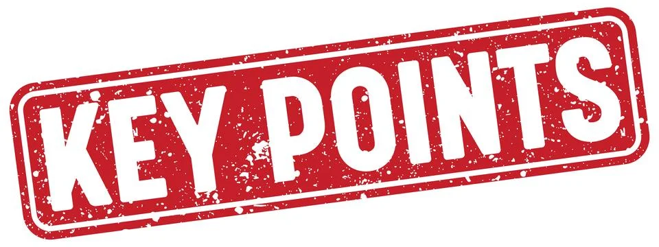 Key points stamp. key points red rectangular grunge stamp on transparent ba.. Stock Illustration