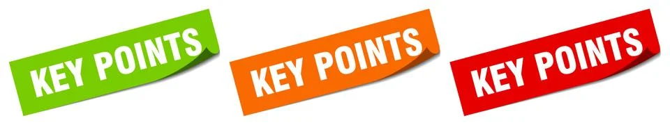 Key points sticker. key points square isolated sign. key points label Stock Illustration