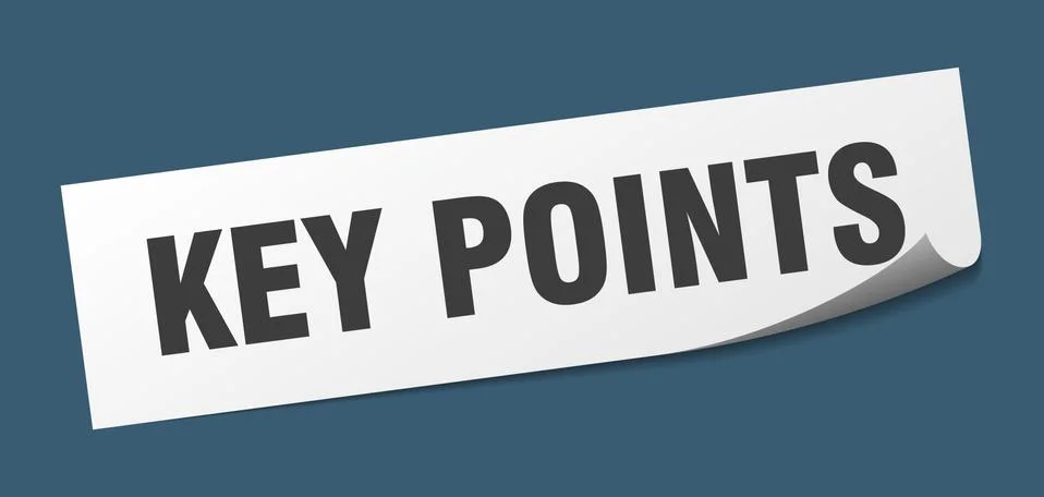Key points sticker. key points square isolated sign. key points label Stock Illustration