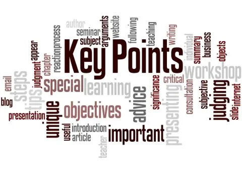 Key Points, word cloud concept Stock Illustration