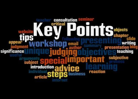 Key Points, word cloud concept Illustrazione stock