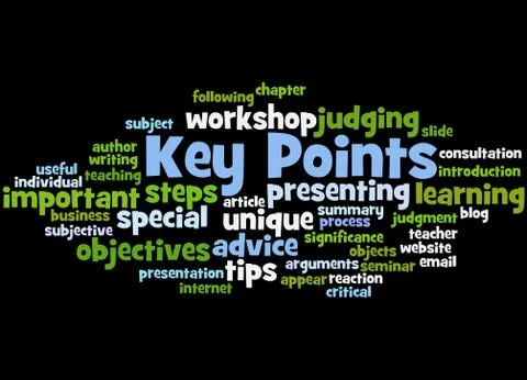 Key Points, word cloud concept Stock Illustration