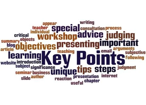 Key Points, word cloud concept Illustrazione stock
