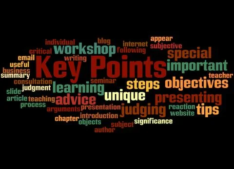 Key Points, word cloud concept Stock Illustration