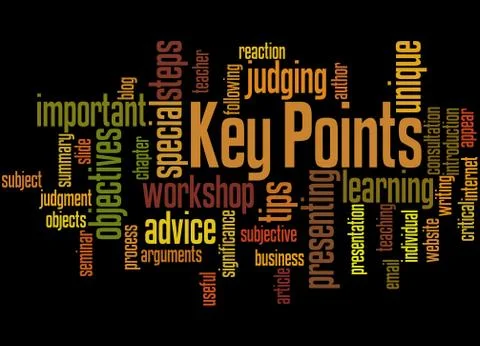Key Points, word cloud concept Stock Illustration