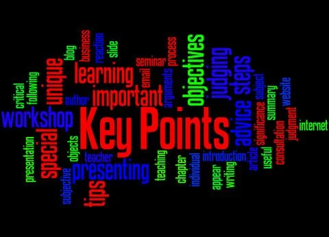 Key Points, word cloud concept Illustrazione stock