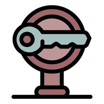 Key presenting global security solutions icon representing protection and a.. Stock Illustration