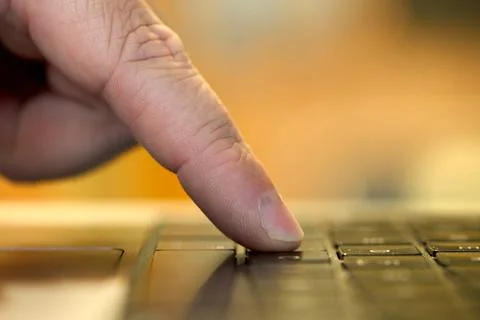Key pressed on laptop Stock Photos