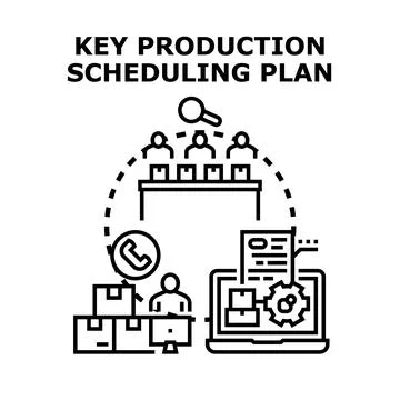 Key production scheduling plan and process management Stock-Illustration