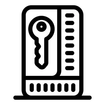 Key protecting server room with strong firewall and encryption Stock Illustration