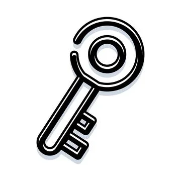 Key providing access, security, and unlocking solutions Stock Illustration