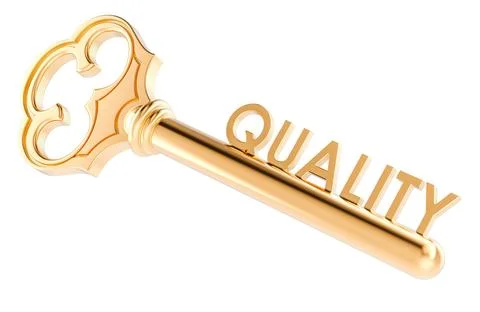Key to quality, concept. 3D rendering 스톡 일러스트