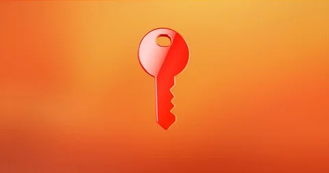 Key Red 3d Icon Stock Footage 69980782