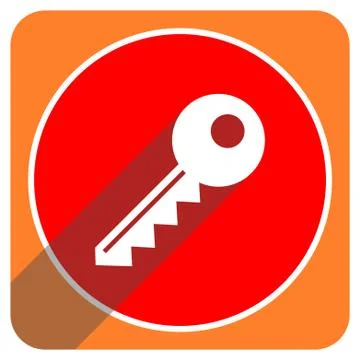 Key red flat icon isolated. Stock Illustration
