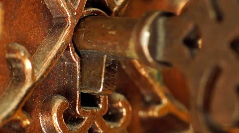 The Key is Removed from the Keyhole Stock Footage 46735297