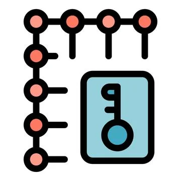 Key representing data encryption and blockchain technology Illustrazione stock