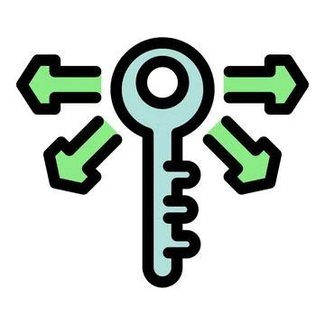 Key representing opportunity, choice, solution, strategy, or decision making Ilustración de archivo