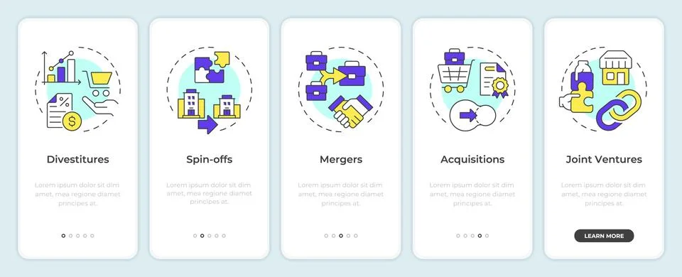 Key restructuring mechanisms onboarding mobile app screen Stock Illustration
