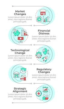 Key restructuring triggers infographic vertical sequence 스톡 일러스트
