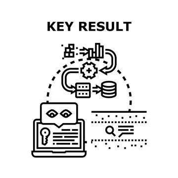 Key result achieving process with data analysis and optimization Stock Illustration