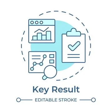 Key result soft blue concept icon Stock Illustration