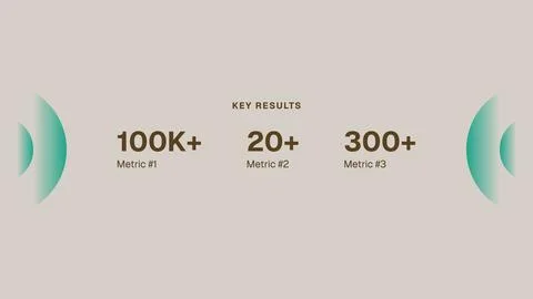 Key Results Metrics Slide Vector Template — Canvas Pack 01 Stock Illustration