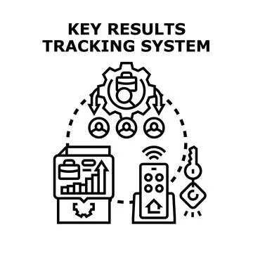 Key results tracking system for business management Stock Illustration