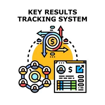 Key results tracking system with progress monitoring Stock Illustration