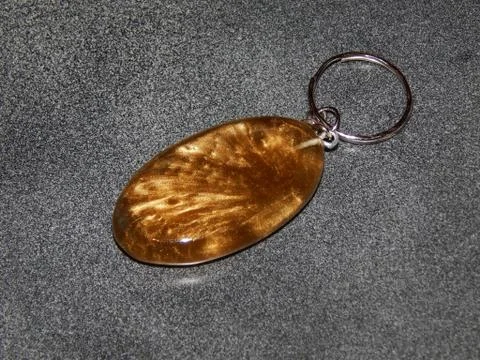 Key ring with epoxy resin close up Foto stock
