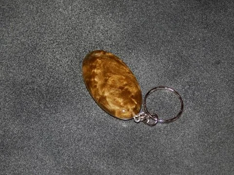 Key ring with epoxy resin close up Stock Photos