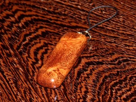 Key ring mahogany solid wood Stock Photos