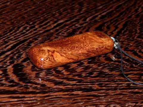Key ring mahogany solid wood Stock Photos