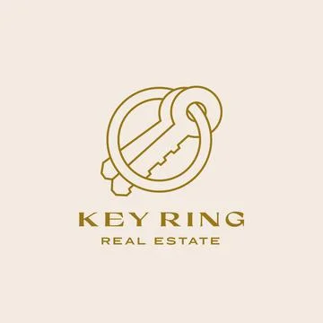 Key Ring Real Estate Abstract Contemporary Minimal Sign or Linear Logo Template 스톡 일러스트
