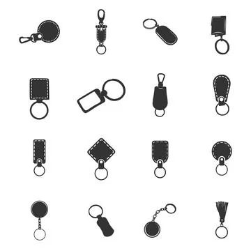 Key ring silhouette, Key holder silhouette, Key ring vector. Stock Illustration