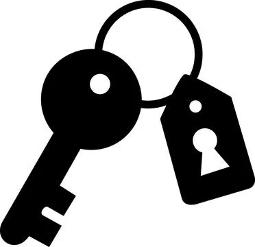 Key ring with tag graphic icon Stock Illustration
