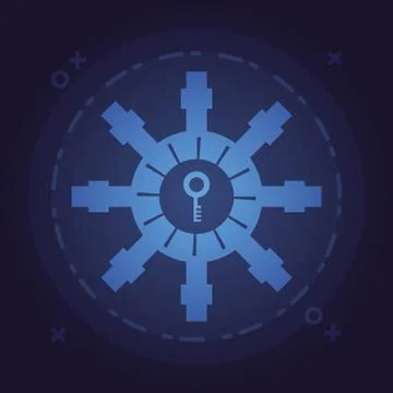 Key safe box shape secure fintech Stockillustratie