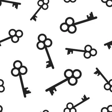 Key seamless pattern background. Business flat vector illustration. Key sign  Stock Illustration