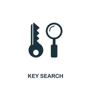 Key Search creative icon. Simple element illustration. Key Search concept symbol Stock Illustration