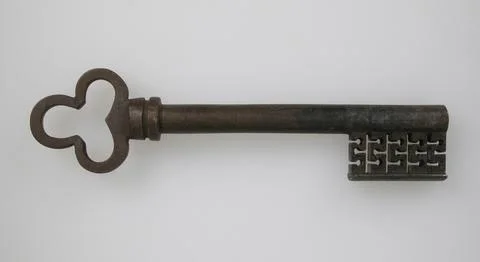 Key second half 15th century German The decoration of Gothic iron locks and.. Stock Photos