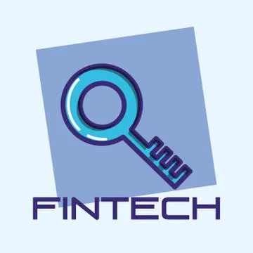 Key secure fintech icon Stockillustratie