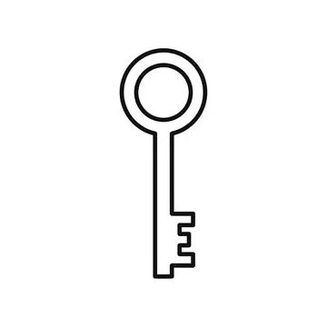 Key Security Access Line Art Icon Vector Graphic Stock Illustration